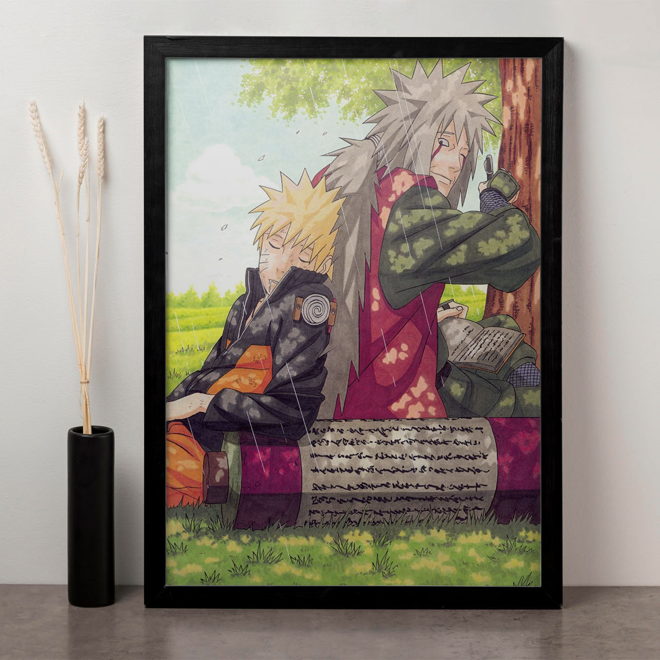 Naruto and Jiraiya Adventure Poster art framed 13x19-Inch - SoulAbiti