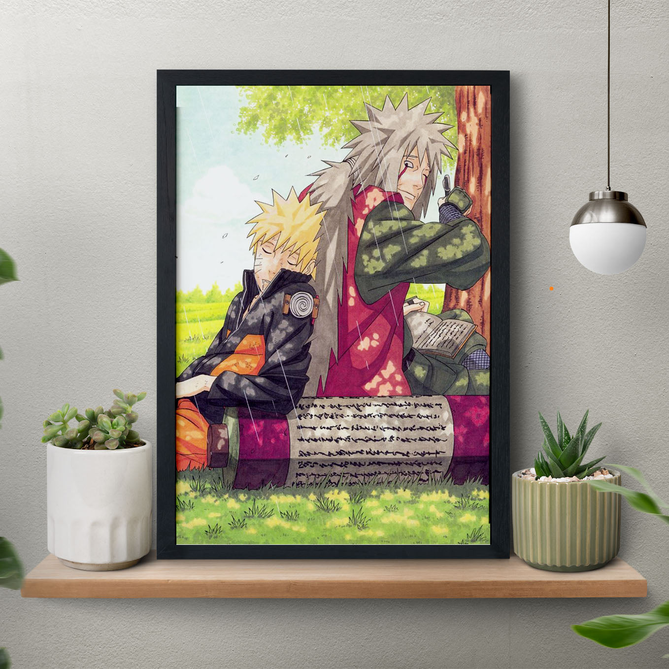 Naruto and Jiraiya Adventure Poster art framed 13x19-Inch - SoulAbiti