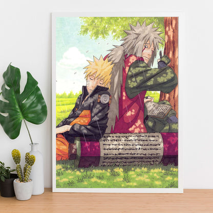 Naruto and Jiraiya Adventure Poster art framed 13x19-Inch - SoulAbiti