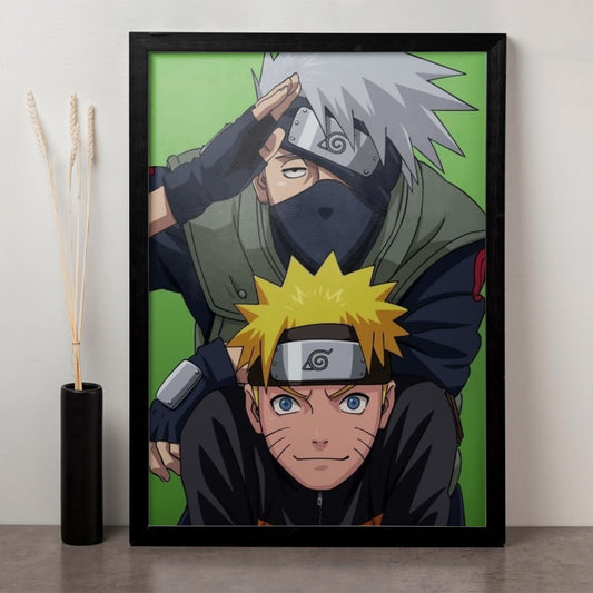 Naruto And Kakashi Poster art framed 13x19-Inch - SoulAbiti