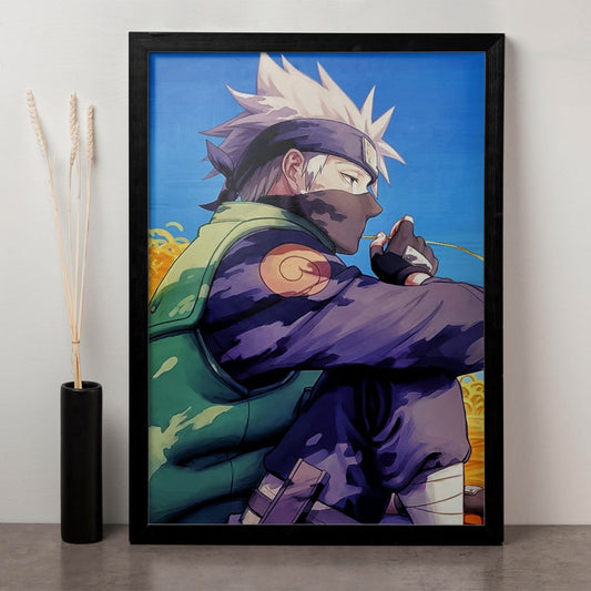 Naruto Cool Kakashi Poster art framed 13x19-Inch - SoulAbiti