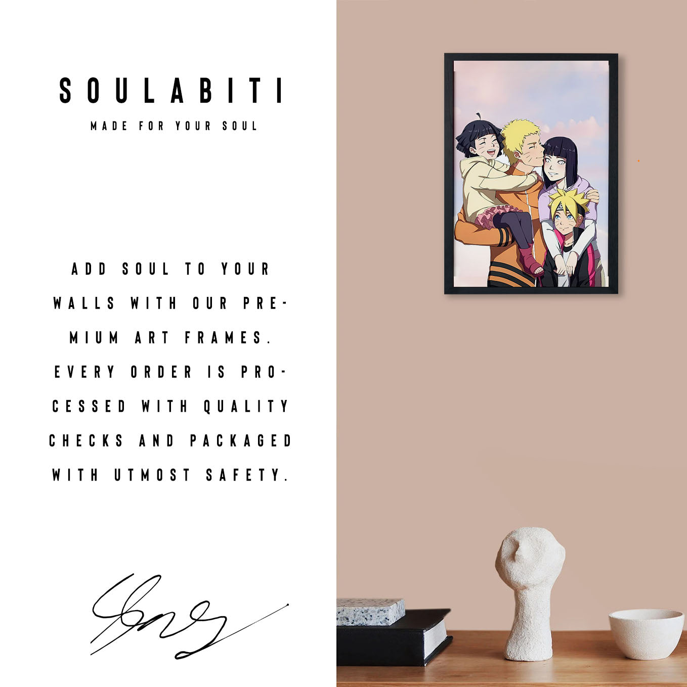 Naruto family Poster framed 13x19-Inch - SoulAbiti