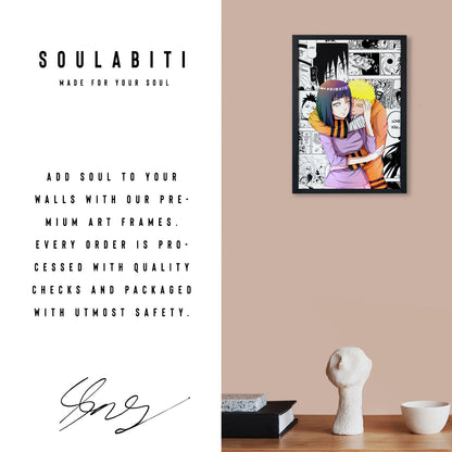 Naruto Hugging Hinata Poster framed 13x19-Inch - SoulAbiti