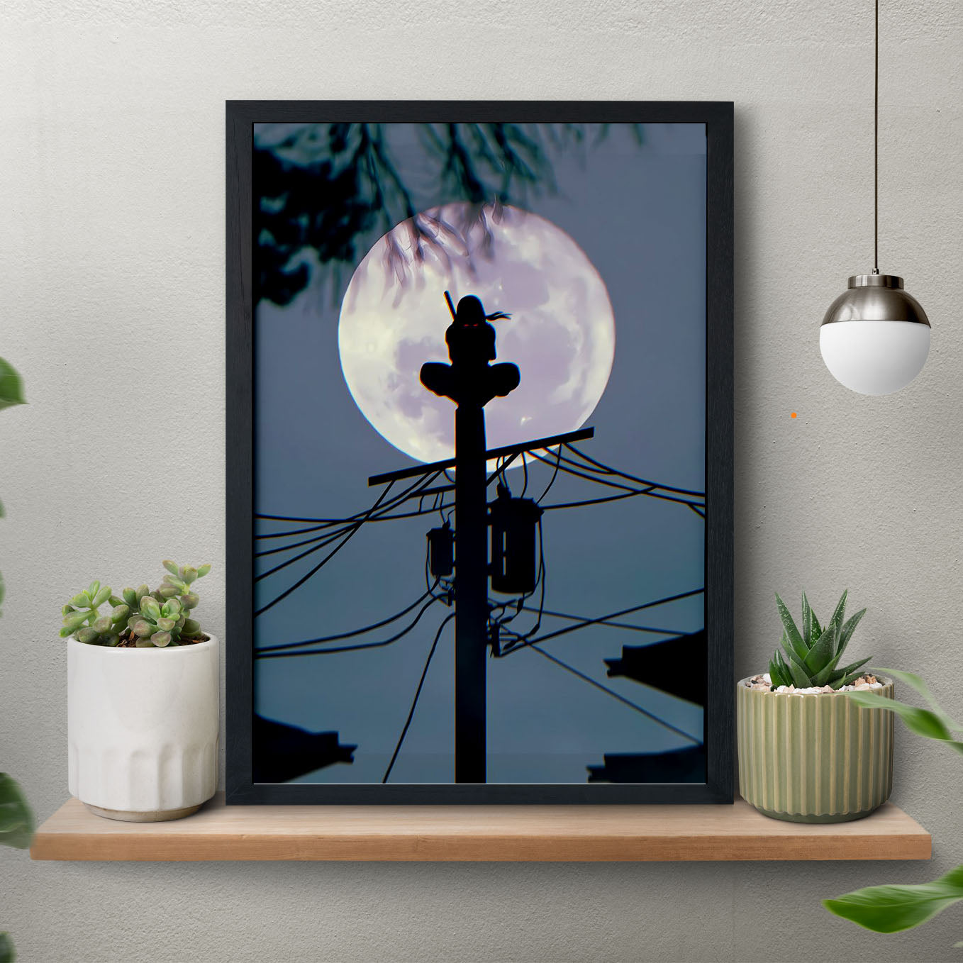 Naruto Itachi Moonlight Poster art framed 13x19-Inch - SoulAbiti