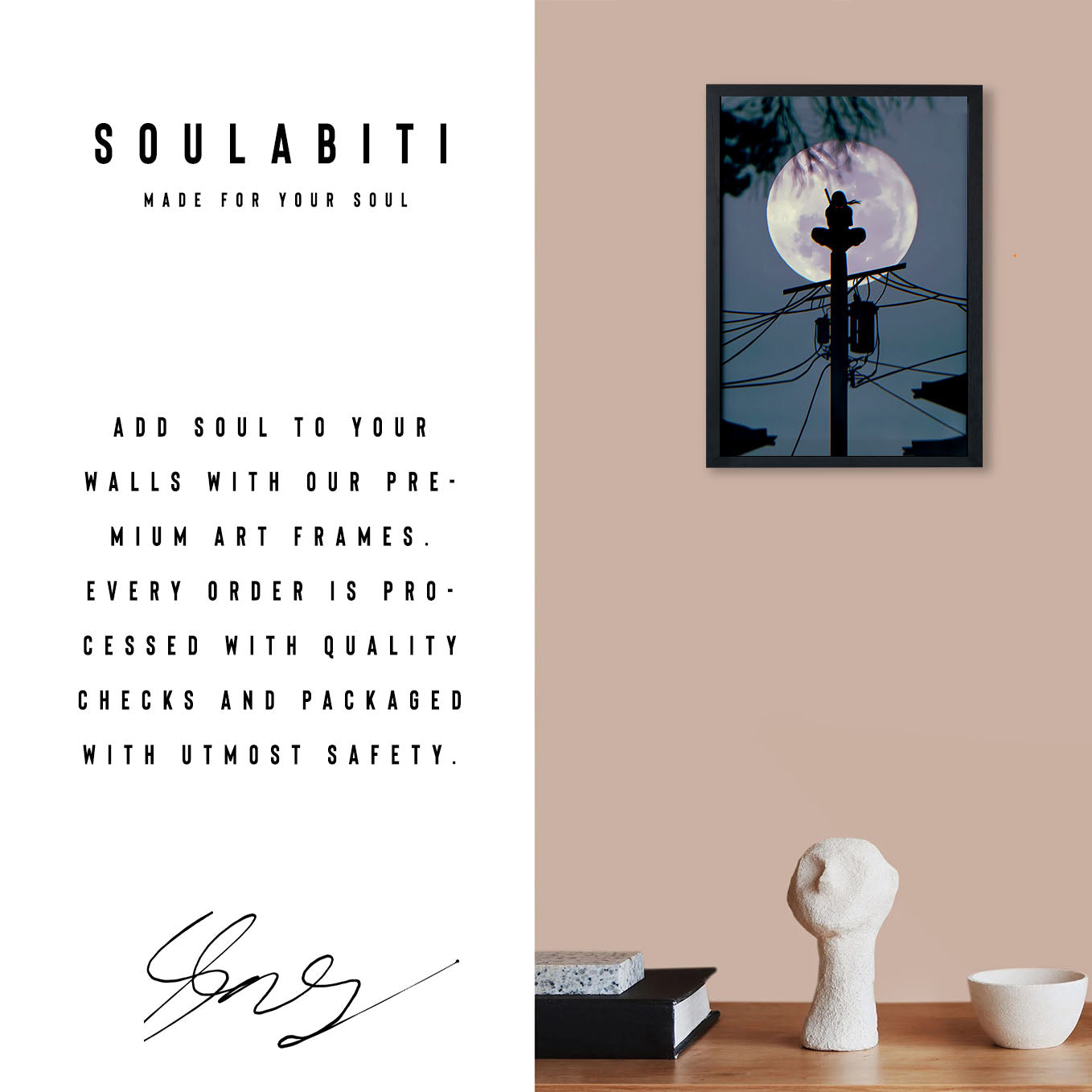 Naruto Itachi Moonlight Poster art framed 13x19-Inch - SoulAbiti