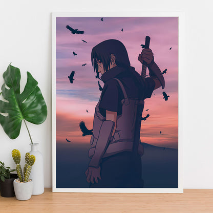 Naruto Itachi Stand On His Promise Poster art framed 13x19-Inch - SoulAbiti