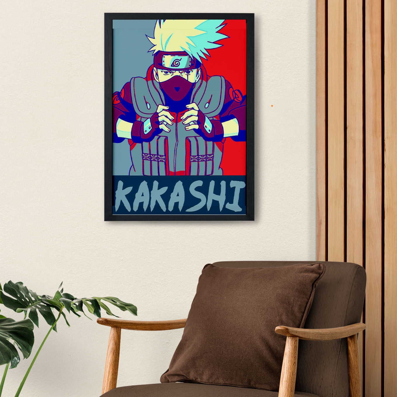 Naruto Kakashi Hatake Poster art framed 13x19-Inch - SoulAbiti