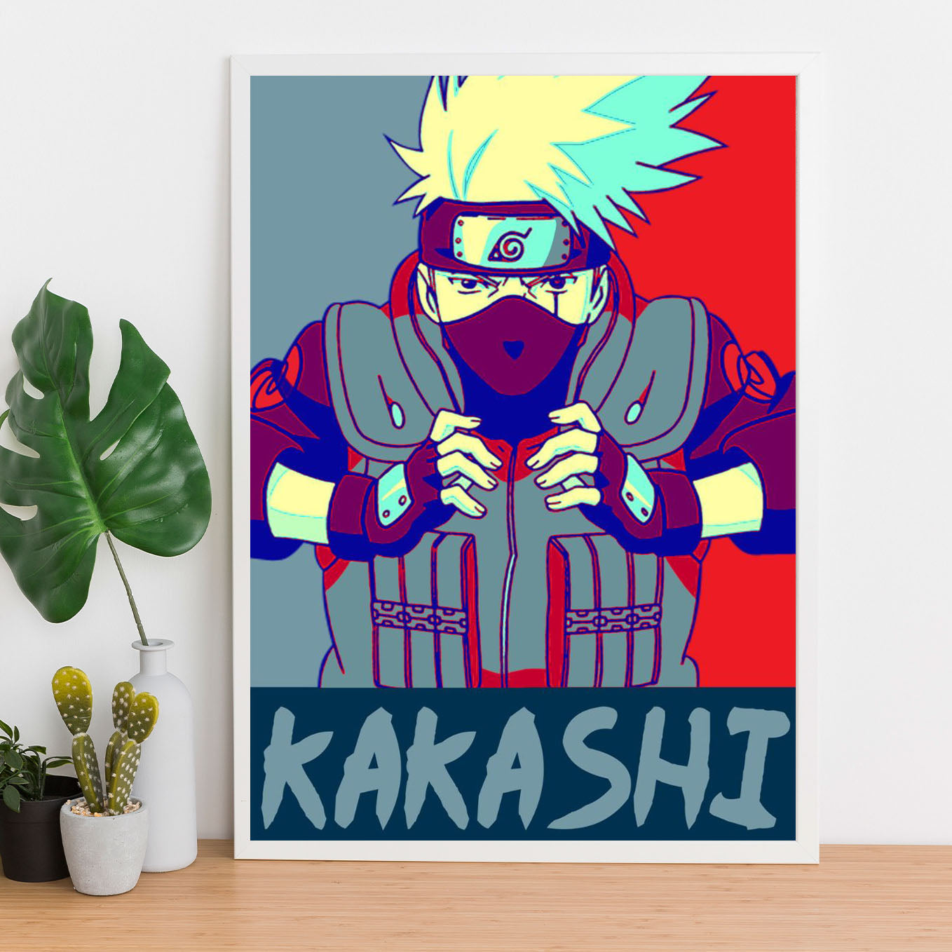 Naruto Kakashi Hatake Poster art framed 13x19-Inch - SoulAbiti