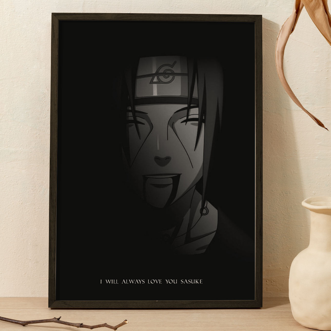 Naruto Last Words Of Itachi Poster art framed 13x19-Inch - SoulAbiti