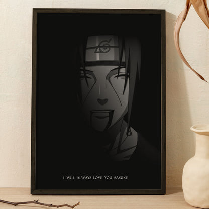 Naruto Last Words Of Itachi Poster art framed 13x19-Inch - SoulAbiti