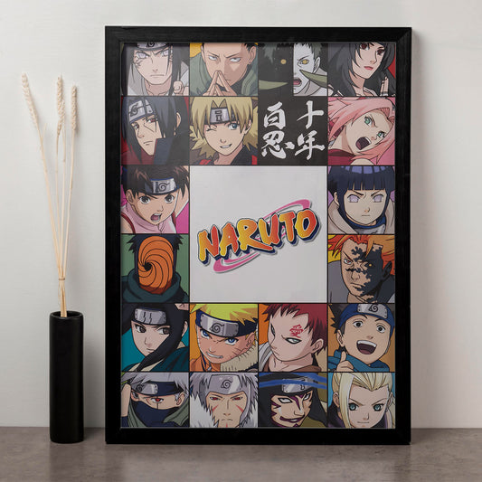 Naruto Naruto Collage Poster art framed 13x19-Inch - SoulAbiti