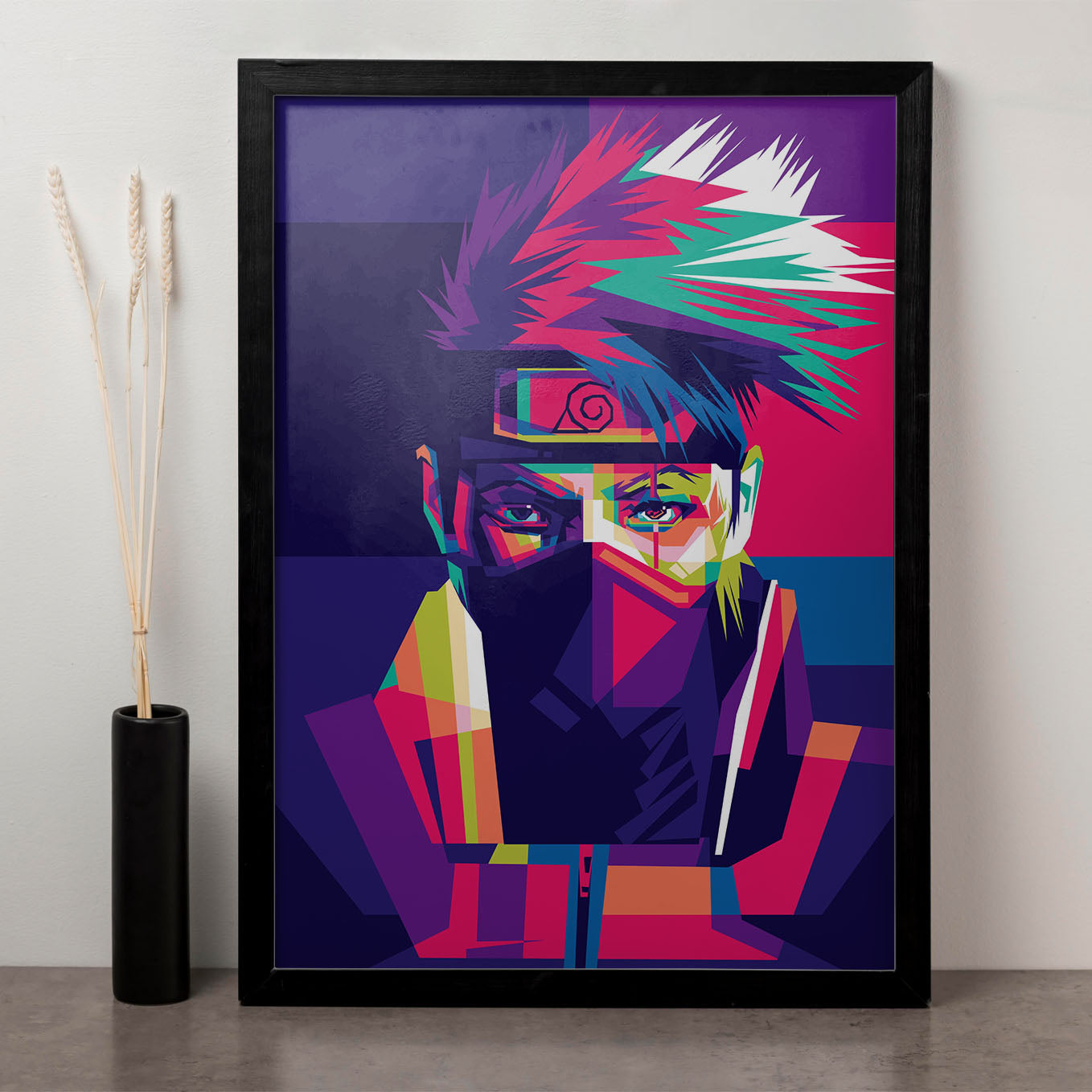 Naruto Shippuden Kakashi Poster art framed 13x19-Inch - SoulAbiti