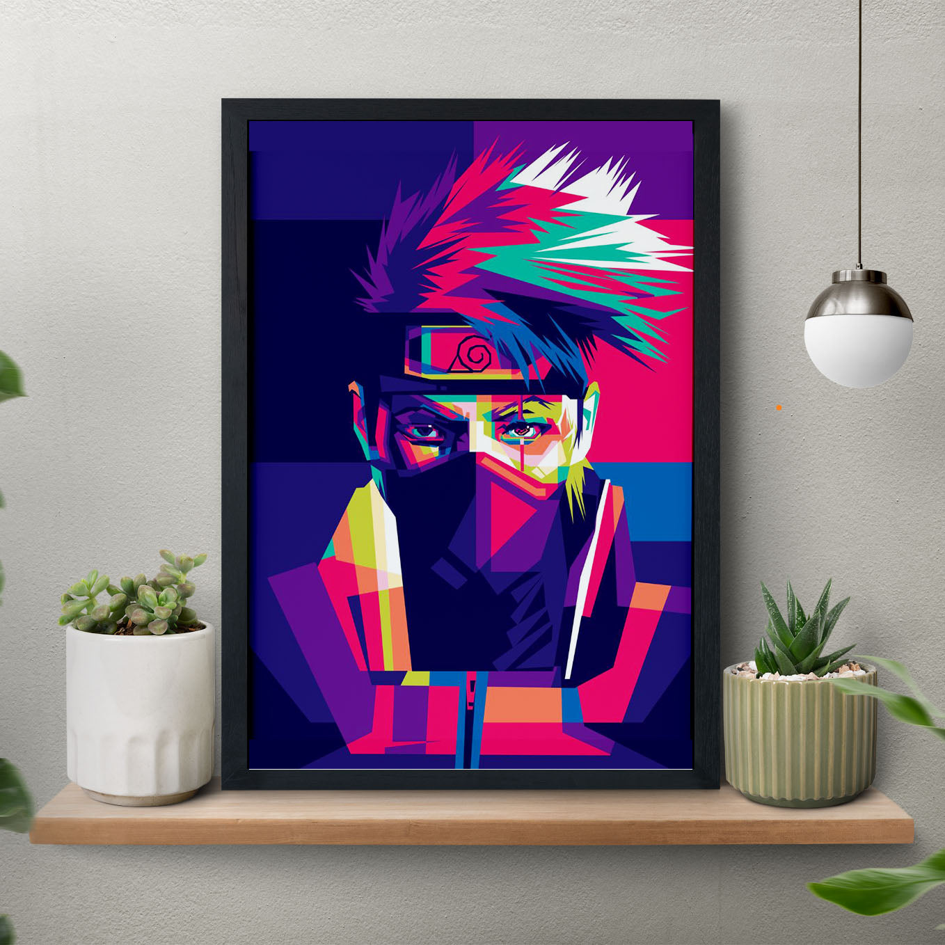 Naruto Shippuden Kakashi Poster art framed 13x19-Inch - SoulAbiti