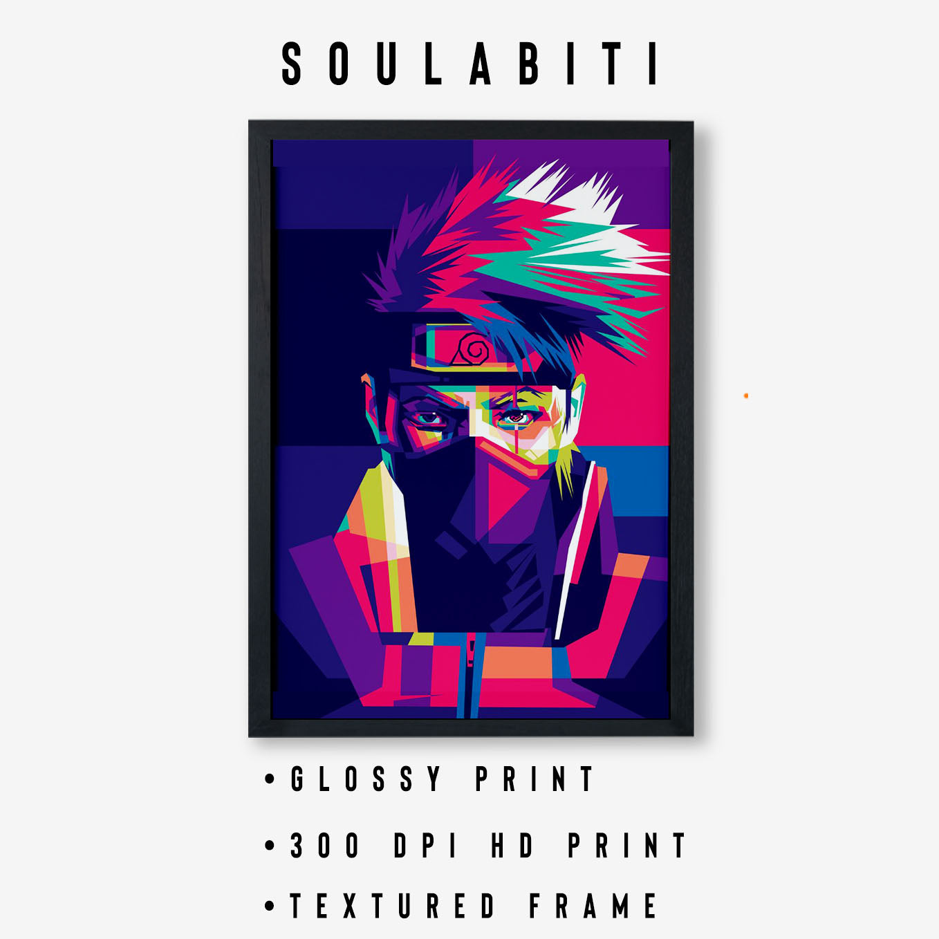 Naruto Shippuden Kakashi Poster art framed 13x19-Inch - SoulAbiti