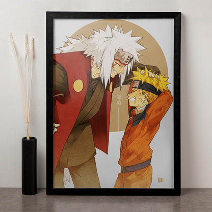 Naruto Teacher Jiraiya Poster framed 13x19-Inch - SoulAbiti