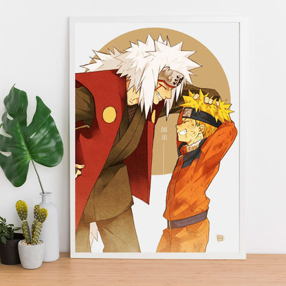 Naruto Teacher Jiraiya Poster framed 13x19-Inch - SoulAbiti