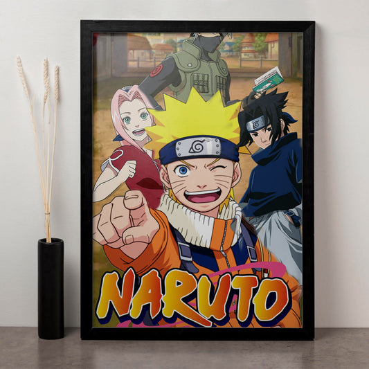 Naruto Team Kakashi Poster art framed 13x19-Inch - SoulAbiti