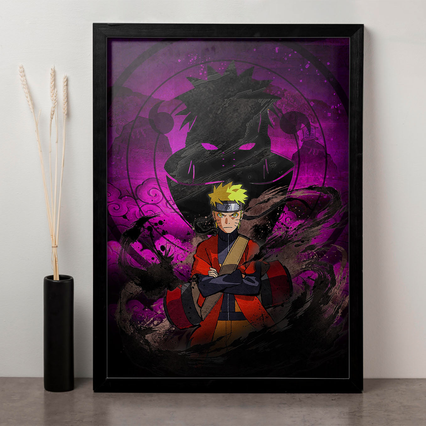 Naruto Uzumaki vs Pain Nagato Poster framed 13x19 - SoulAbiti