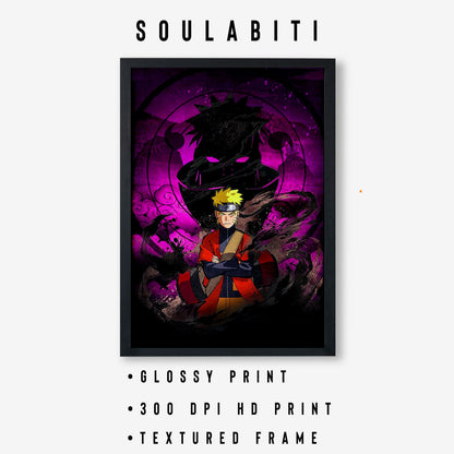 Naruto Uzumaki vs Pain Nagato Poster framed 13x19 - SoulAbiti