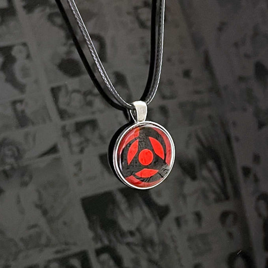 SoulAbiti Naruto Akatsuki Obito Mangekyou Sharingan Pendant (2.7 cm diameter) Ideal Gift for Naruto Shippuden Fans - SoulAbiti