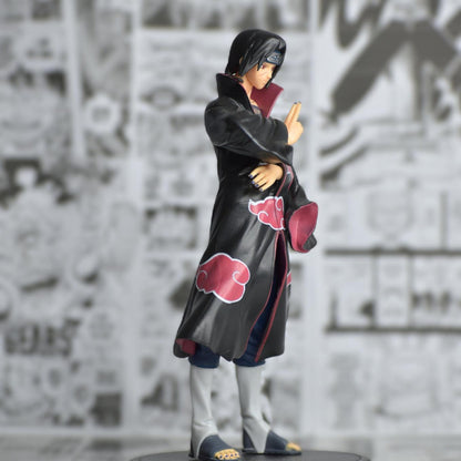 SoulAbiti Naruto Itachi Uchiha Akatsuki Action Figure (21.5 cm) with Round Base in Jutsu Pose - Perfect for Fans of the Popular Anime Series Naruto Multicolor - SoulAbiti