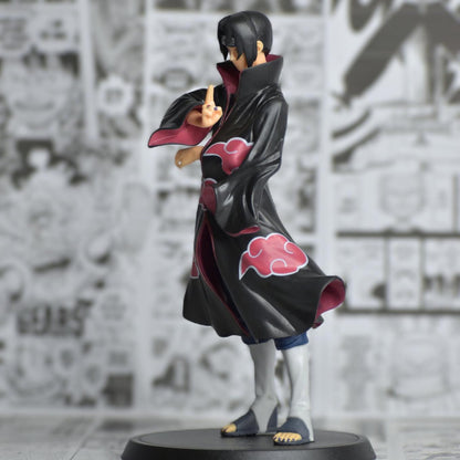 SoulAbiti Naruto Itachi Uchiha Akatsuki Action Figure (21.5 cm) with Round Base in Jutsu Pose - Perfect for Fans of the Popular Anime Series Naruto Multicolor - SoulAbiti