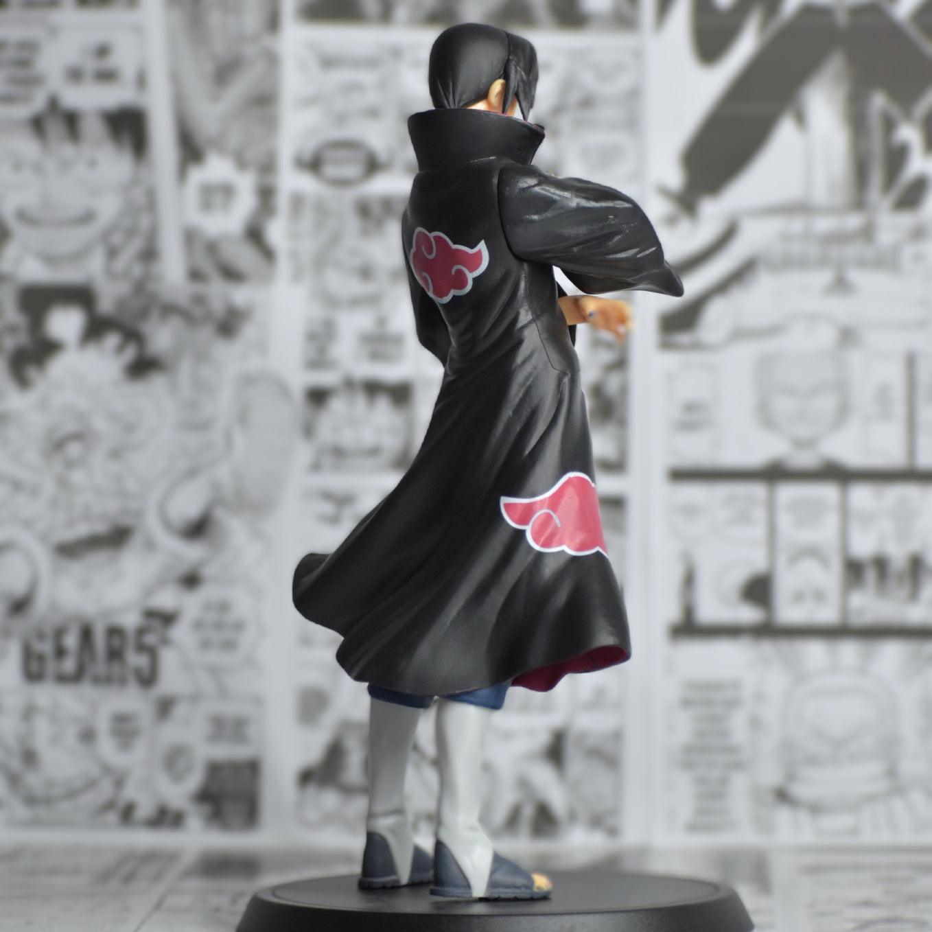 SoulAbiti Naruto Itachi Uchiha Akatsuki Action Figure (21.5 cm) with Round Base in Jutsu Pose - Perfect for Fans of the Popular Anime Series Naruto Multicolor - SoulAbiti