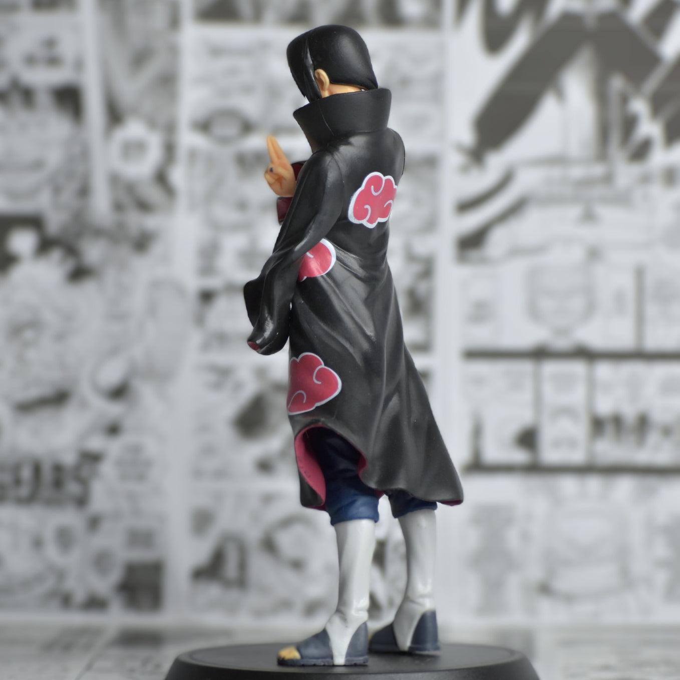 SoulAbiti Naruto Itachi Uchiha Akatsuki Action Figure (21.5 cm) with Round Base in Jutsu Pose - Perfect for Fans of the Popular Anime Series Naruto Multicolor - SoulAbiti