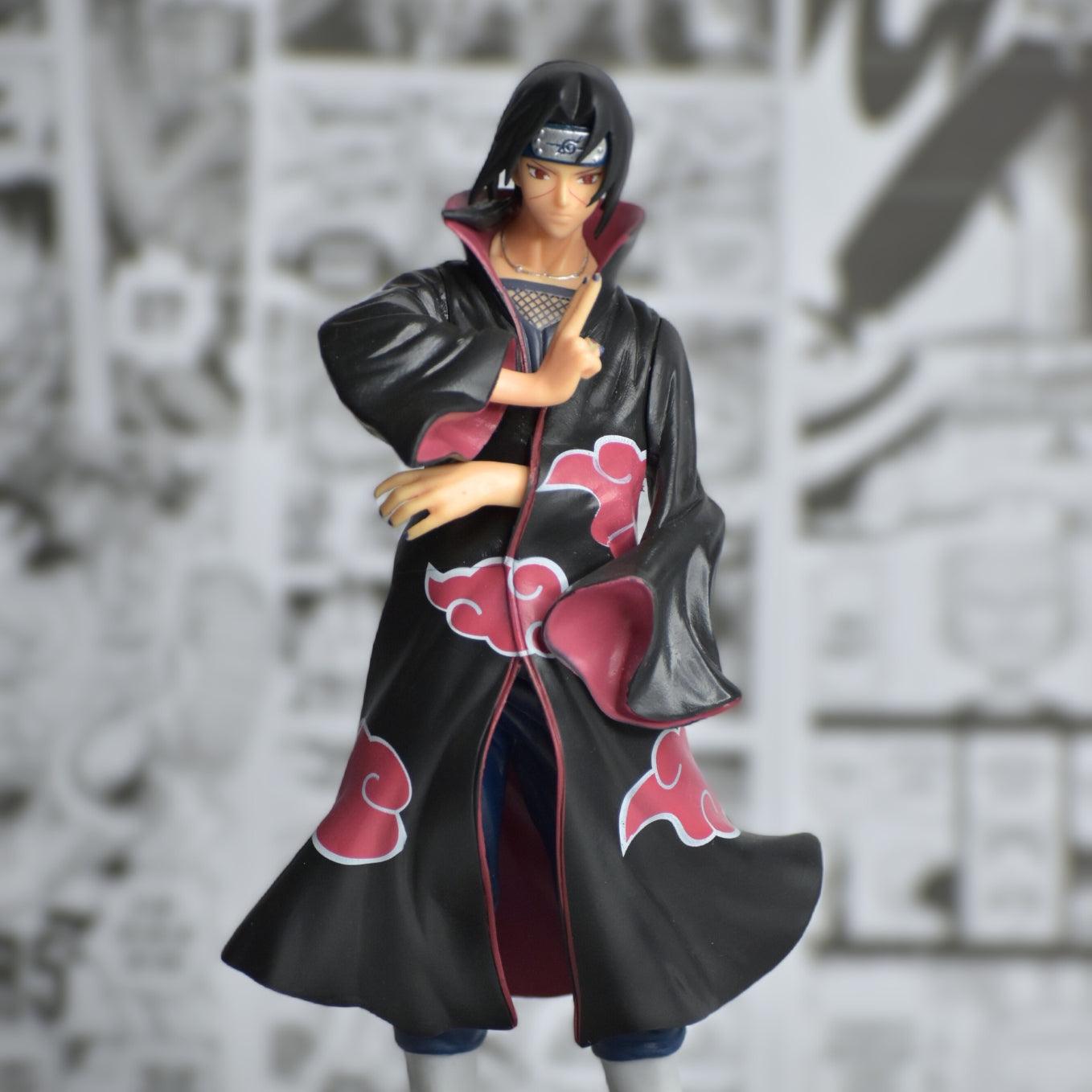 SoulAbiti Naruto Itachi Uchiha Akatsuki Action Figure (21.5 cm) with Round Base in Jutsu Pose - Perfect for Fans of the Popular Anime Series Naruto Multicolor - SoulAbiti