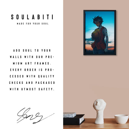 SoulAbiti One Piece Monkey D. Luffy paying respect after Ace's death Poster Art Framed (12x18-Inch, Plexi-Glass, Textured Frame) Framed Wall Décor, Ideal gift for Straw hat pirate fans - SoulAbiti