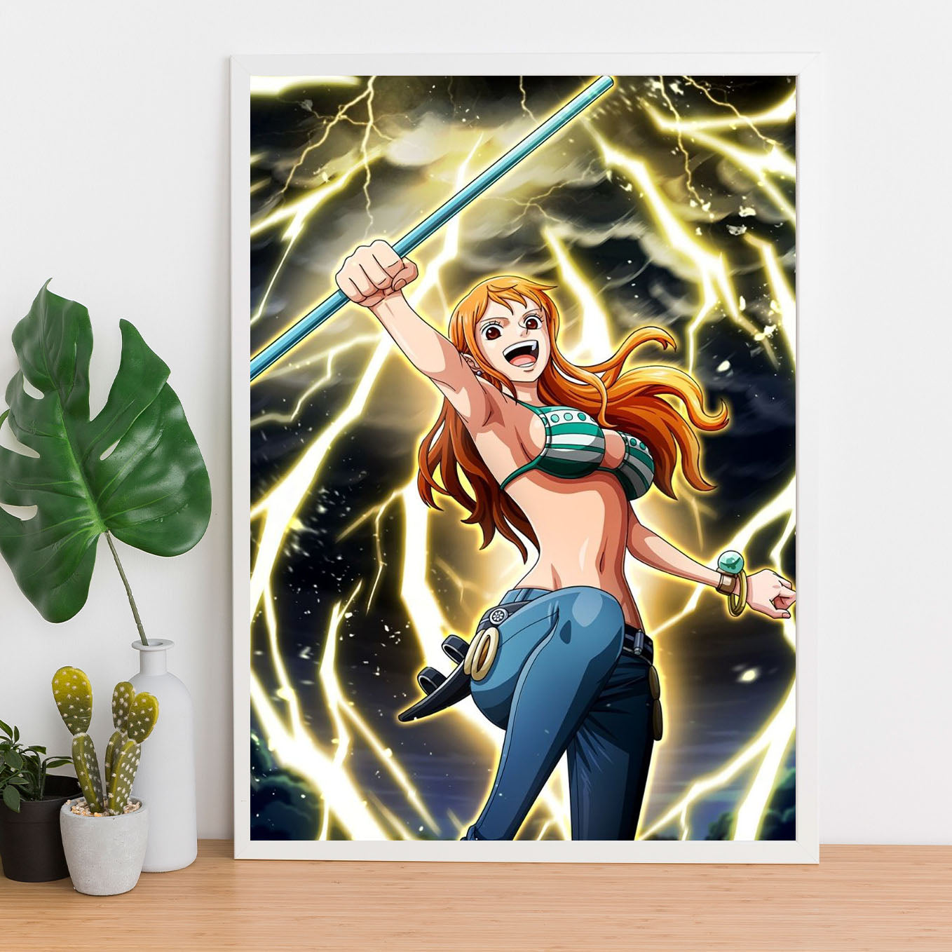 High Definition one Piece The Straw Hat Pirates Poster Luffy Zoro Nami  Superhero Jujutsu Manga Anime Poster -matt Finish Large size12x18inch,No  Frame