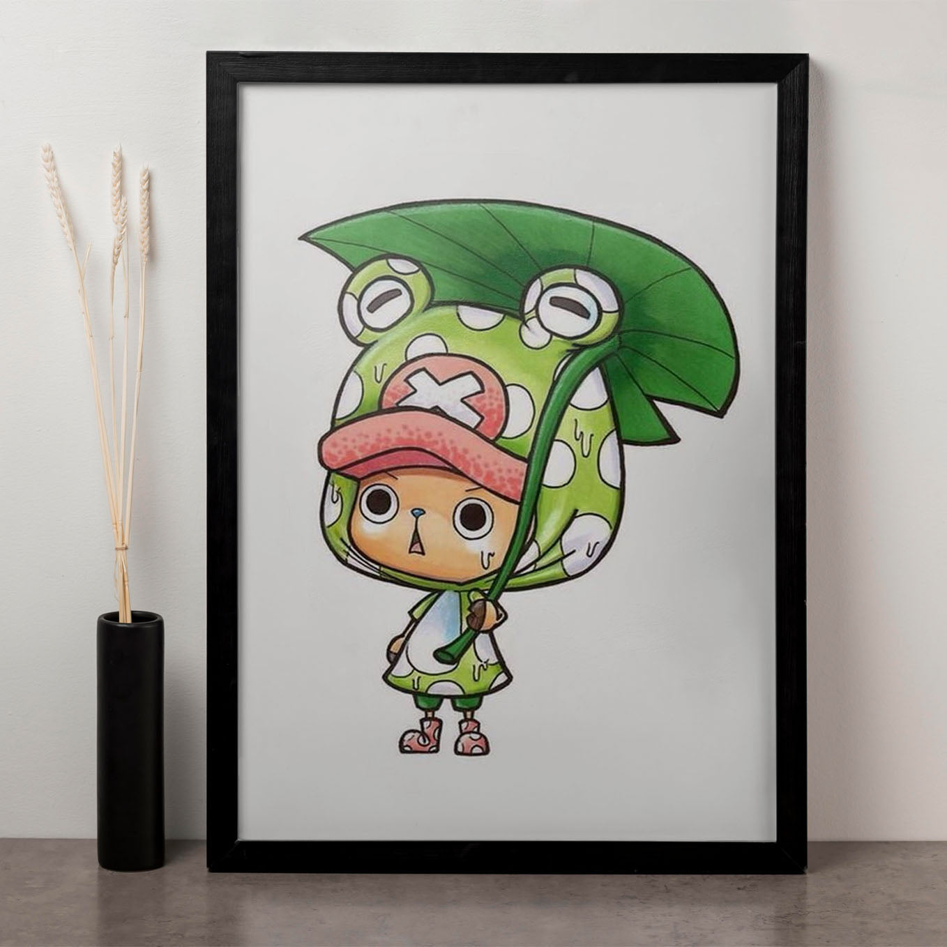 SoulAbiti One Piece Tony Tony Chopper Poster Art Framed (12x18-Inch, Plexi-Glass, Textured Frame) Framed Wall Décor, Ideal gift for Straw hat pirate fans - SoulAbiti