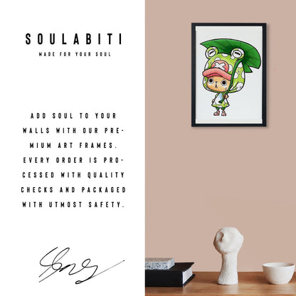 SoulAbiti One Piece Tony Tony Chopper Poster Art Framed (12x18-Inch, Plexi-Glass, Textured Frame) Framed Wall Décor, Ideal gift for Straw hat pirate fans - SoulAbiti