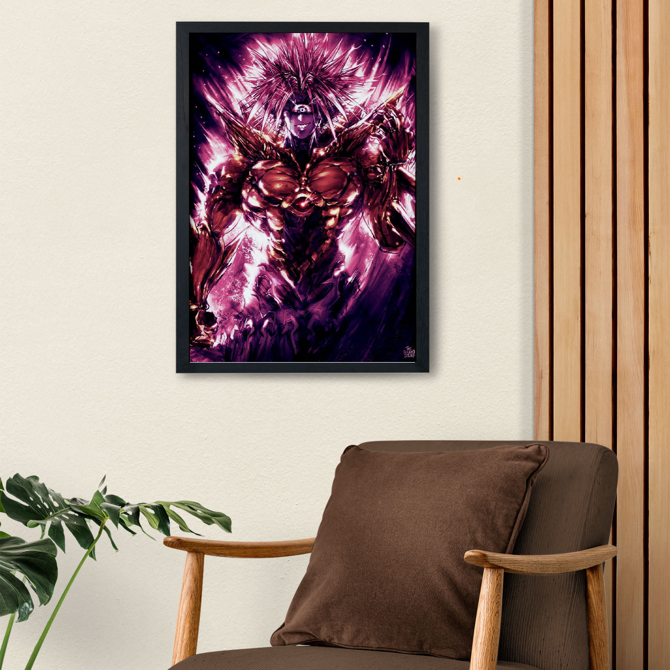 SoulAbiti One Punch Man strongest being Boros Poster Art Framed (12x18-Inch, Plexi-Glass, Textured Frame) Framed Wall Décor, Ideal gift for anime fans - SoulAbiti