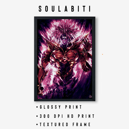 SoulAbiti One Punch Man strongest being Boros Poster Art Framed (12x18-Inch, Plexi-Glass, Textured Frame) Framed Wall Décor, Ideal gift for anime fans - SoulAbiti